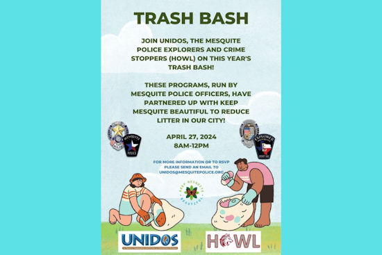 Mesquite Police Collaborate with Local Groups for Community-Wide Trash Bash Effort