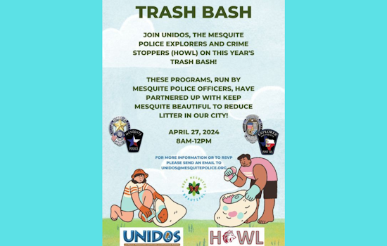 Mesquite Police Collaborate with Local Groups for Community-Wide Trash Bash Effort