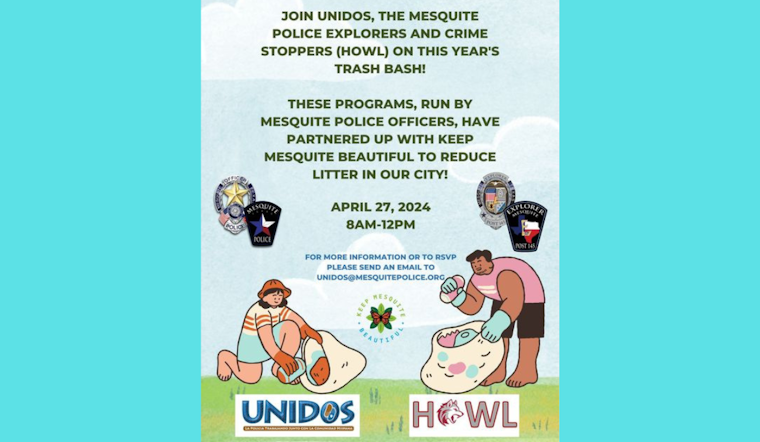 Mesquite Police Collaborate with Local Groups for Community-Wide Trash Bash Effort