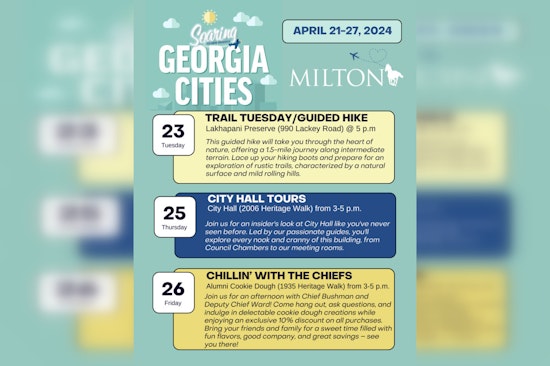 Milton, Georgia Embarks on Interactive Georgia Cities Week with Guided Tours, Parks Passport, and 'Chillin' with the Chiefs'