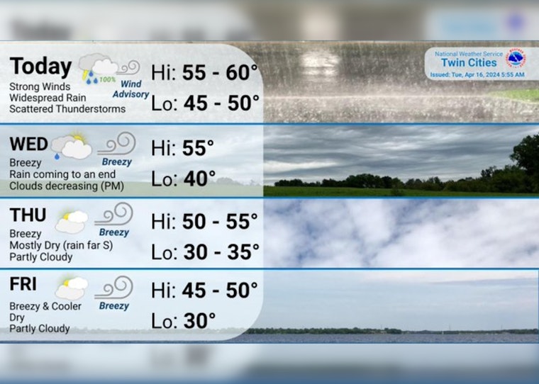Minneapolis Residents Urged to Secure Items as Wind Advisory Continues and Stormy Weather Looms