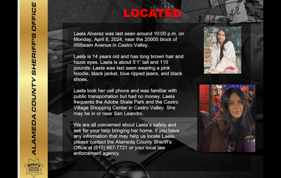 Missing Alameda County Teen Laela Alvarez Found Safe, Family and Sheriff's Office Confirm