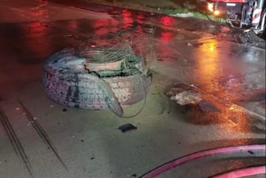Mobile Crane Erupts in Flames on U.S. 287 in Mansfield, Driver Injured and Traffic Snarled