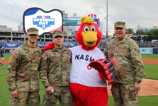 Nashville Sounds Game Honors Tennessee Guardsmen with Ceremonial First Pitch
