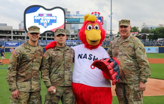 Nashville Sounds Game Honors Tennessee Guardsmen with Ceremonial First Pitch