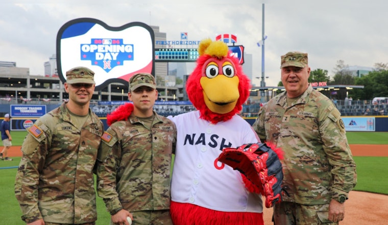 Nashville Sounds Game Honors Tennessee Guardsmen with Ceremonial First Pitch