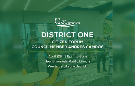 New Braunfels Councilmember Campos to Host Citizen Forum on City Projects and Traffic Solutions