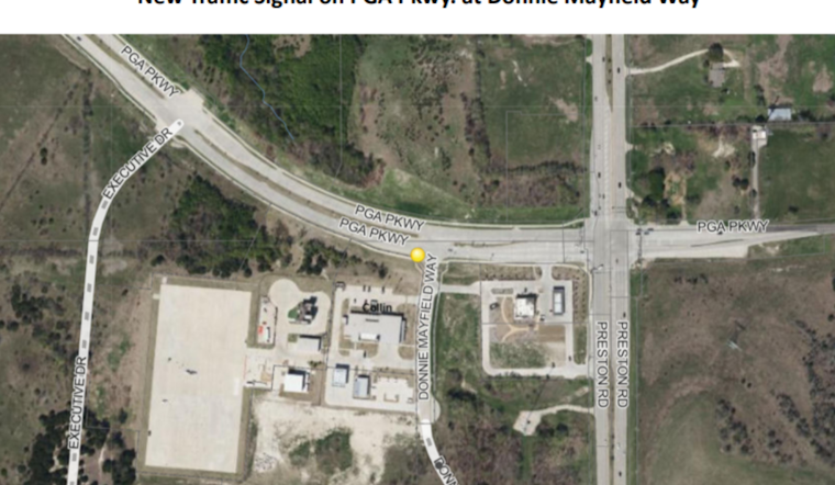 New Traffic Signal Operational at PGA Parkway and Donnie Mayfield Way in Frisco