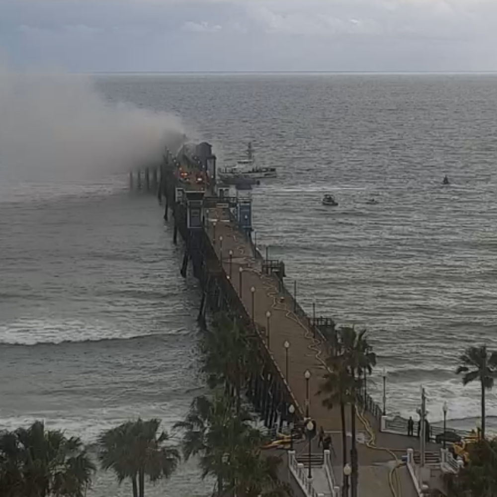 Oceanside Pier Saved from Blaze by Firefighters, Key Areas Sealed for Safety Amid Investigation