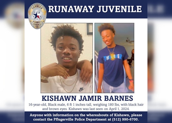 Pflugerville Police Seek Public's Help in Locating Missing Teen Kishawn Jamir Barnes