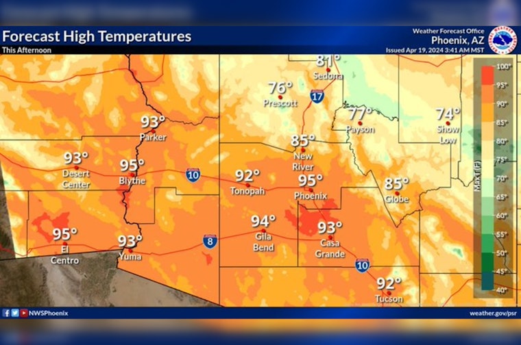 Phoenix Set for Sizzling Heatwave with Highs Nearing 100 Degrees, Says National Weather Service