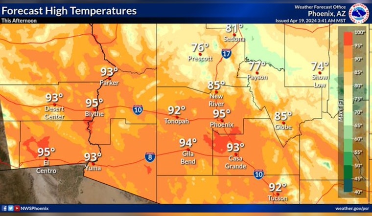 Phoenix Set for Sizzling Heatwave with Highs Nearing 100 Degrees, Says National Weather Service