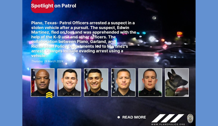 Plano Teenager Charged with Evading Arrest After High-Speed Chase Involving Stolen Vehicle