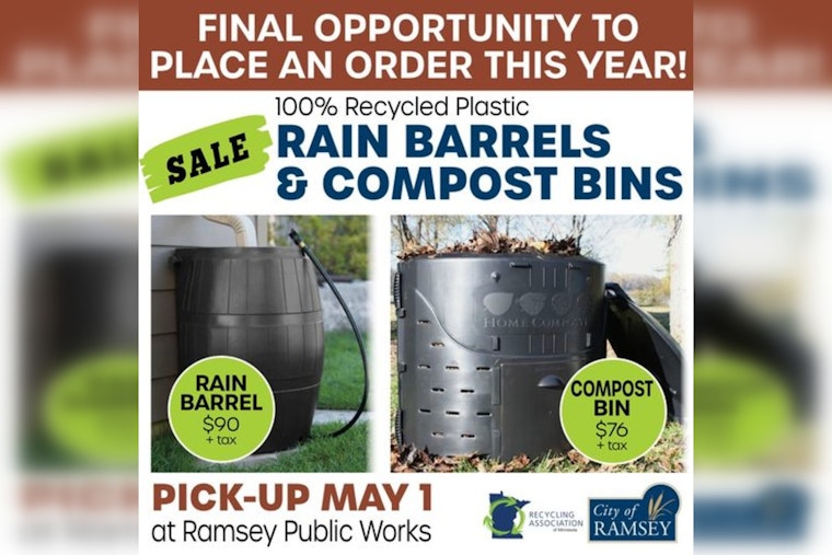 Ramsey Teams Up with Recycling Association for Online Sale of Recycled Compost Bins and Rain Barrels