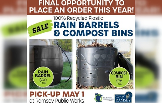 Ramsey Teams Up with Recycling Association for Online Sale of Recycled Compost Bins and Rain Barrels