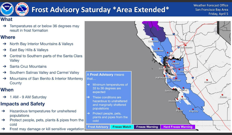 Residents Brace for Freezing Nights as Frost Advisory Issued in Silicon Valley and Surrounding Areas