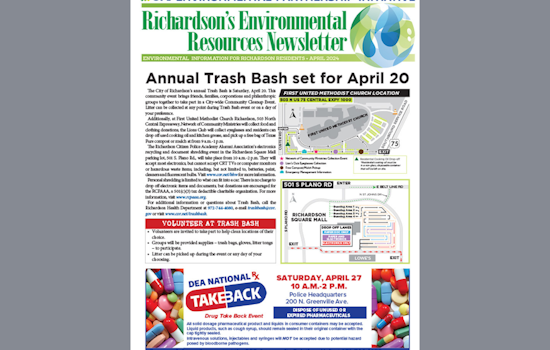 Richardson's Latest Environmental Resources Newsletter Promotes Sustainable Living in April 2024 Issue