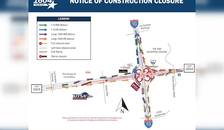 San Antonio's Loop 1604 Closure Planned for Weekend, Major Expansion Project Underway
