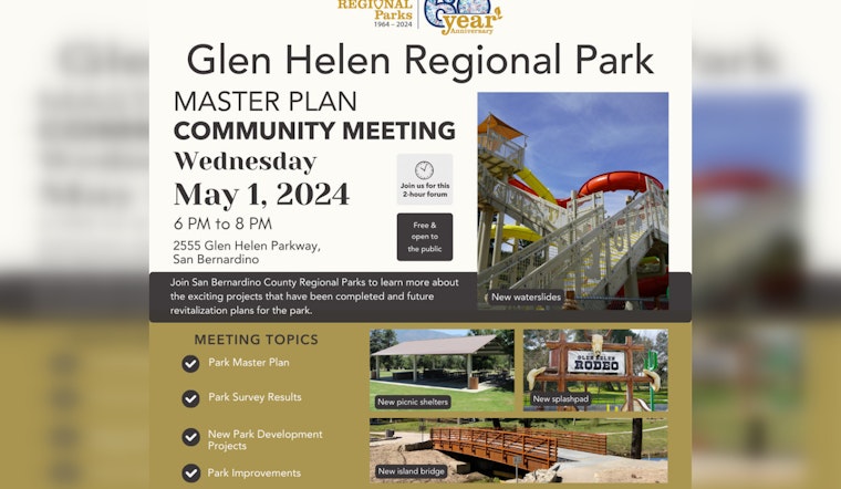 San Bernardino County Seeks Public Input on Glen Helen Regional Park Master Plan