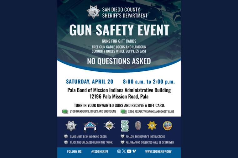 San Diego Sheriff's Dept Hosts No-Questions-Asked Gun Buyback in Pala to Enhance Community Safety