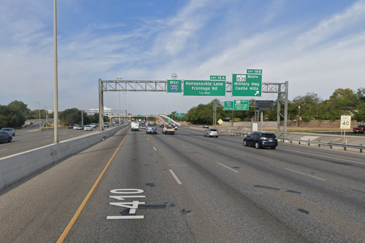 School Bus Skids on Wet Loop 410 Near North Star Mall in San Antonio,