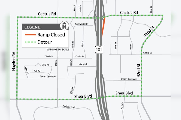 Scottsdale Drivers Brace for Two-Month Ramp Closure on Northbound Loop 101 at Cactus Road