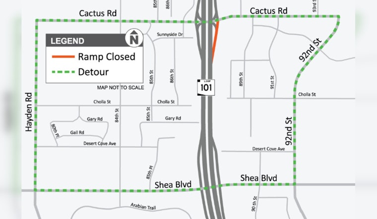 Scottsdale Drivers Brace for Two-Month Ramp Closure on Northbound Loop 101 at Cactus Road