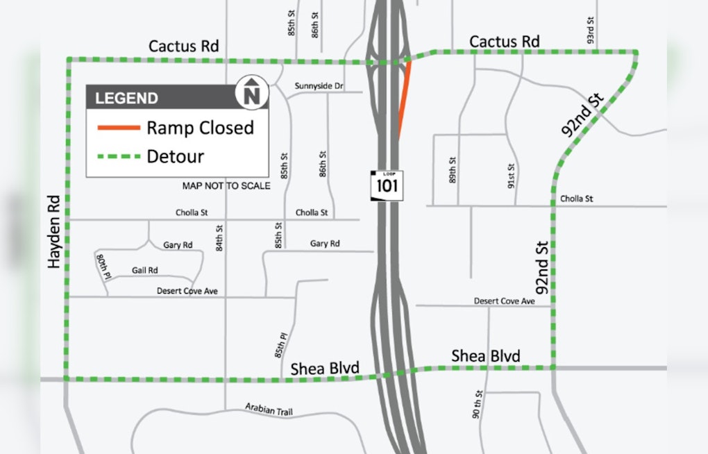 Scottsdale Drivers Brace for Two-Month Ramp Closure on Northbound Loop 101 at Cactus Road