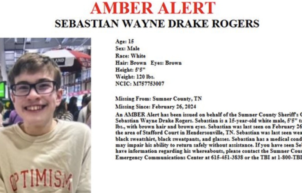 Search for Missing Autistic Teen Sebastian Rogers Hits Two-Month Mark in Sumner County; Community Clings to Hope