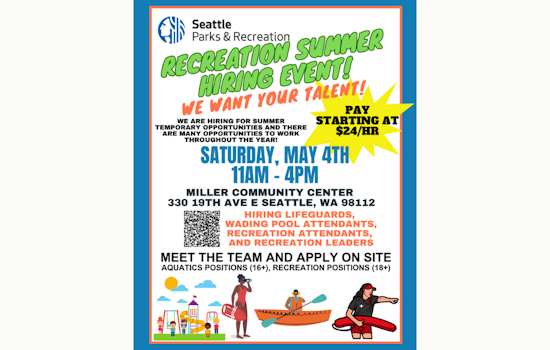 Seattle Parks and Recreation Seeks Summer Staff with Attractive $24/hr Starting Wage