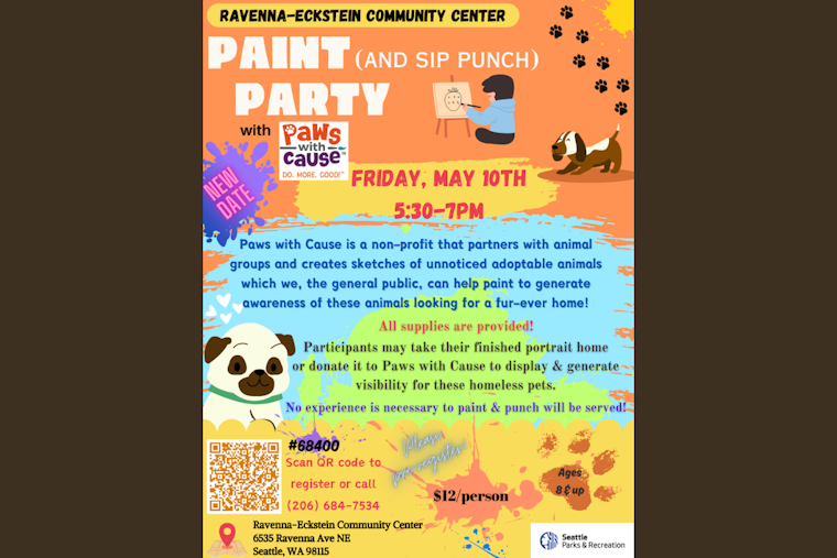 Seattle's Ravenna-Eckstein Community Center Hosts Paint Party to Support Shelter Pet Adoptions