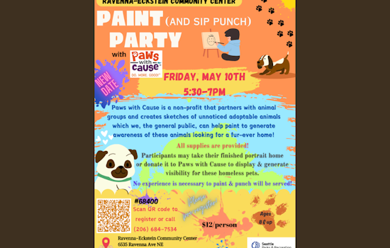 Seattle's Ravenna-Eckstein Community Center Hosts Paint Party to Support Shelter Pet Adoptions