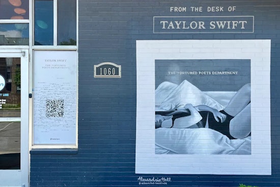 Taylor Swift's New Album Mural Ignites Excitement at Nashville's Grimey's Record Store