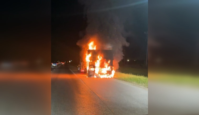 Traffic Snarled in Converse, Texas as 18-Wheeler Fire Ignites Chaos on Loop 1604
