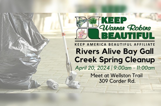 Warner Robins Joins Statewide 'Rivers Alive' Effort for Georgia Waterway Cleanup on April 20