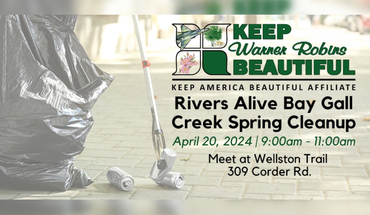 Warner Robins Joins Statewide 'Rivers Alive' Effort for Georgia Waterway Cleanup on April 20