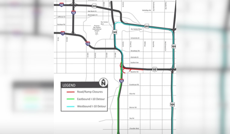 Weekend Detours Ahead, Eastbound US 60 Closed in Phoenix for Broadway Curve Improvements