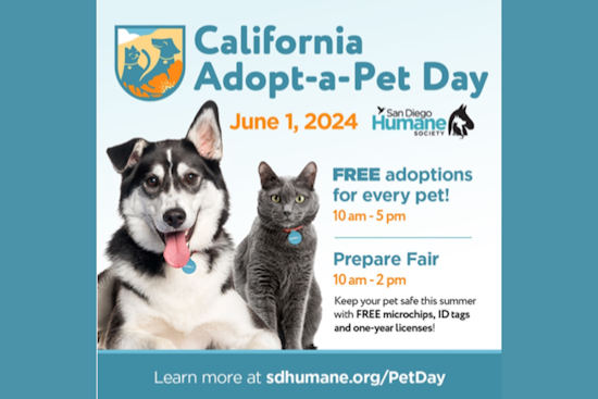 San Diego Humane Society Hosts Free Adoption Fair and 'Prepare Fair' to Protect Pets This Summer