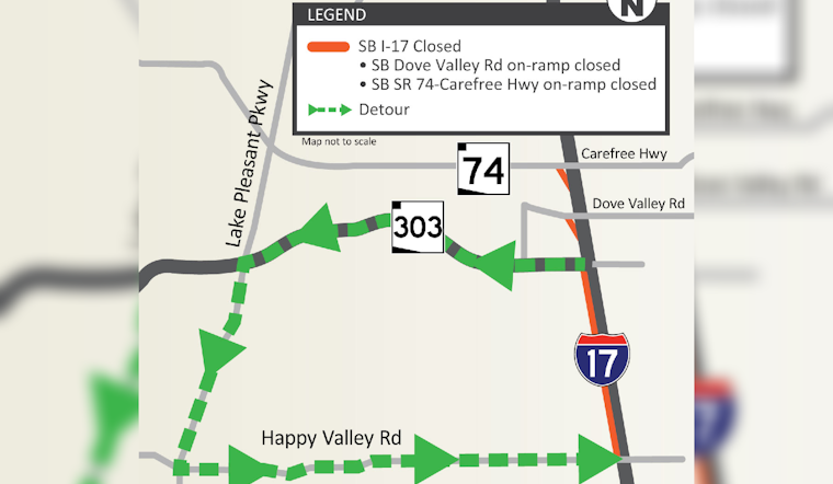 ADOT Announces Southbound I-17 Closure for Pavement Improvements in Phoenix Area