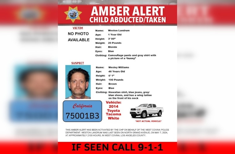 Amber Alert Issued for 1-Year-Old Boy After Alleged Abduction by Father in West Covina