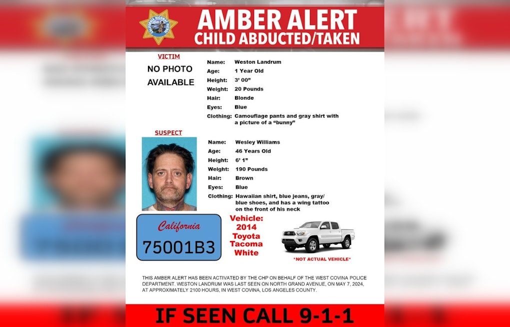 Amber Alert Issued for 1-Year-Old Boy After Alleged Abduction by Father in West Covina