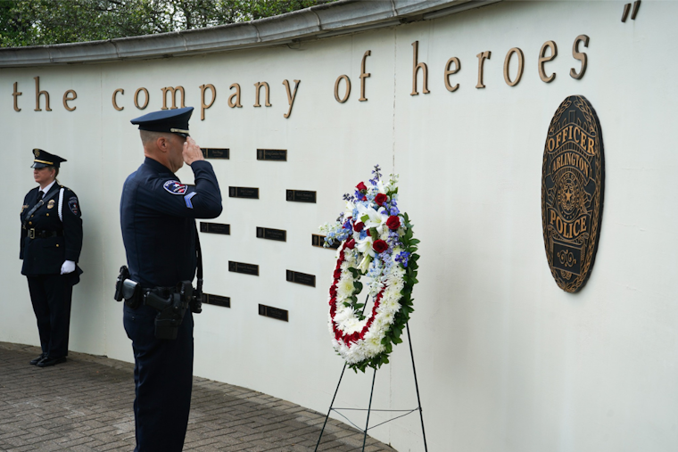 Arlington Police Department Honors Fallen Officer Darrin McMichael at Heroes Park Memorial Ceremony