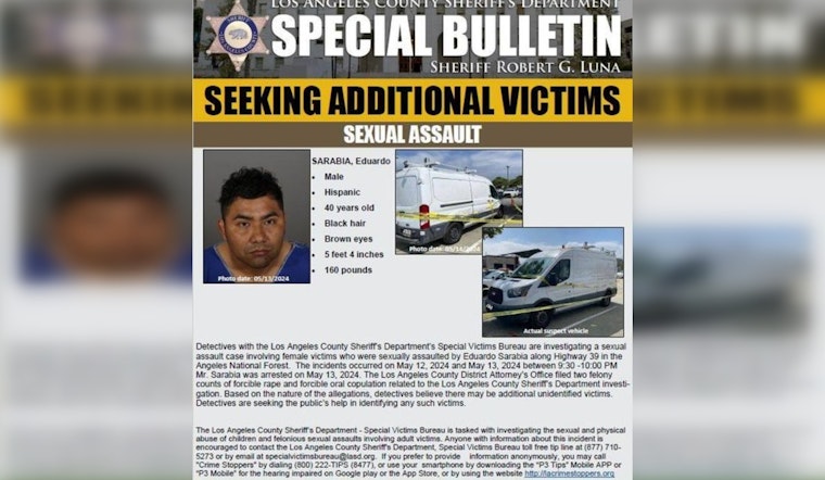 Authorities Seek Possible Additional Victims of Suspect Charged in Angeles Forest Sexual Assaults