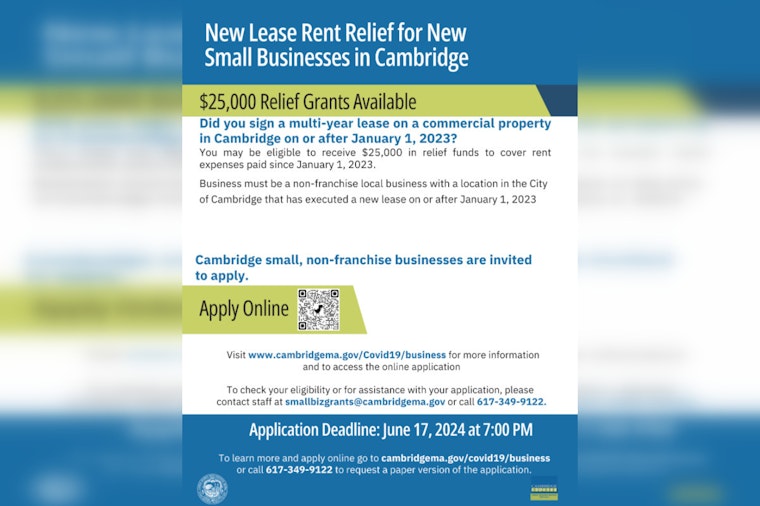Cambridge Launches $25K New Lease Rent Relief Grants for Small Businesses Using ARPA Funds