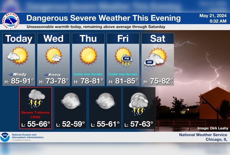 Chicago on Alert for Severe Thunderstorms with Potential Tornado Risk Tonight