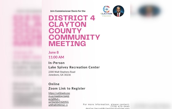 Commissioner DeMont Davis Invites District 4 to Participate in Hybrid Town Hall Meeting in Jonesboro