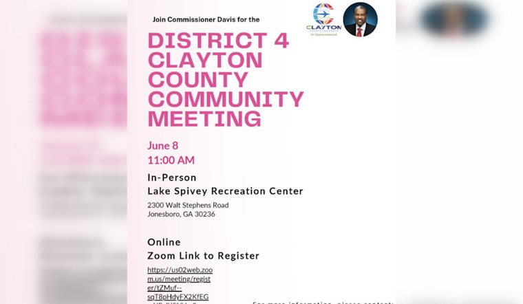 Commissioner DeMont Davis Invites District 4 to Participate in Hybrid Town Hall Meeting in Jonesboro