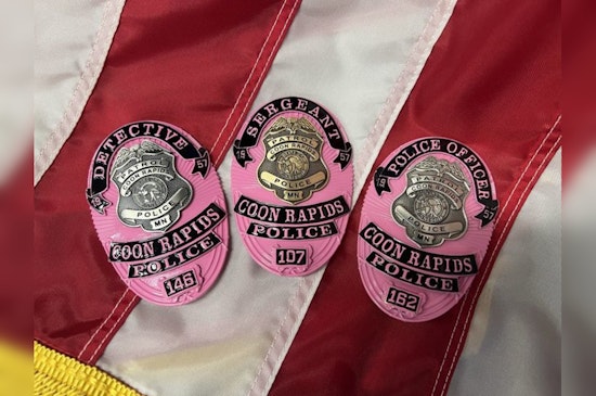 Coon Rapids Police Sport Pink Badges for Women's Health, Officers Donate to Don the Color