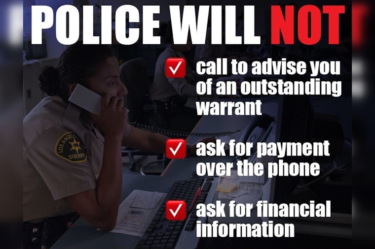 Crescenta Valley Sheriff's Station Warns of Phone Scams by Fake Deputies Seeking Money