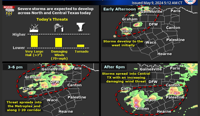 Dallas and Surrounding Counties Face Severe Weather Threat with Possible Heavy Rain and Thunderstorms